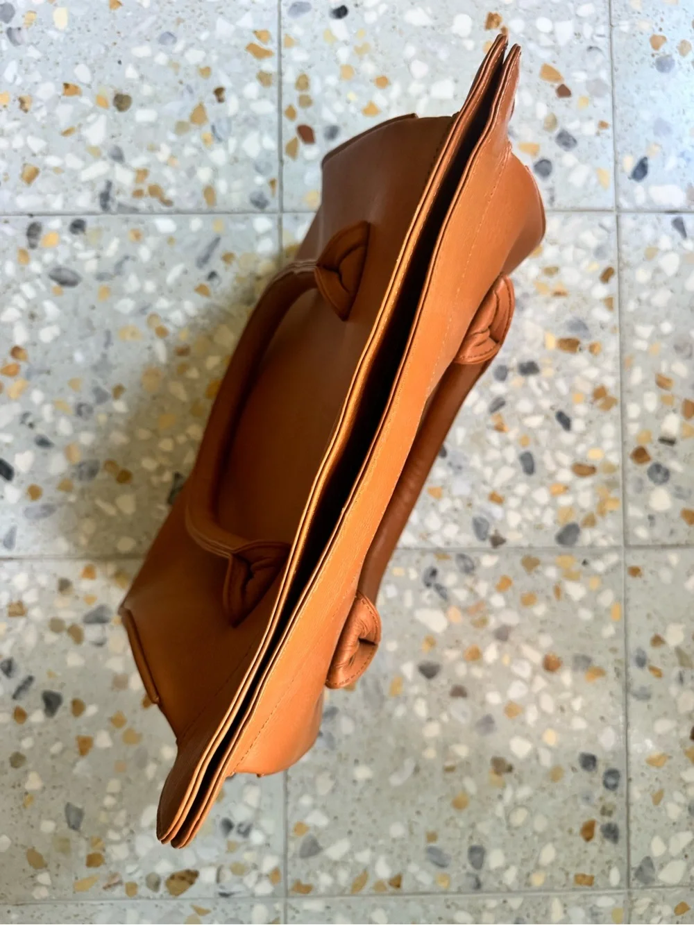 Cognac Leather Structured Tote with Double Handles Wanderer Travel Co Luxe Bag